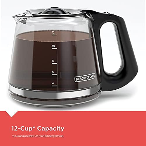 12 Cup Programmable Coffeemaker with Vortex Technology - Black
