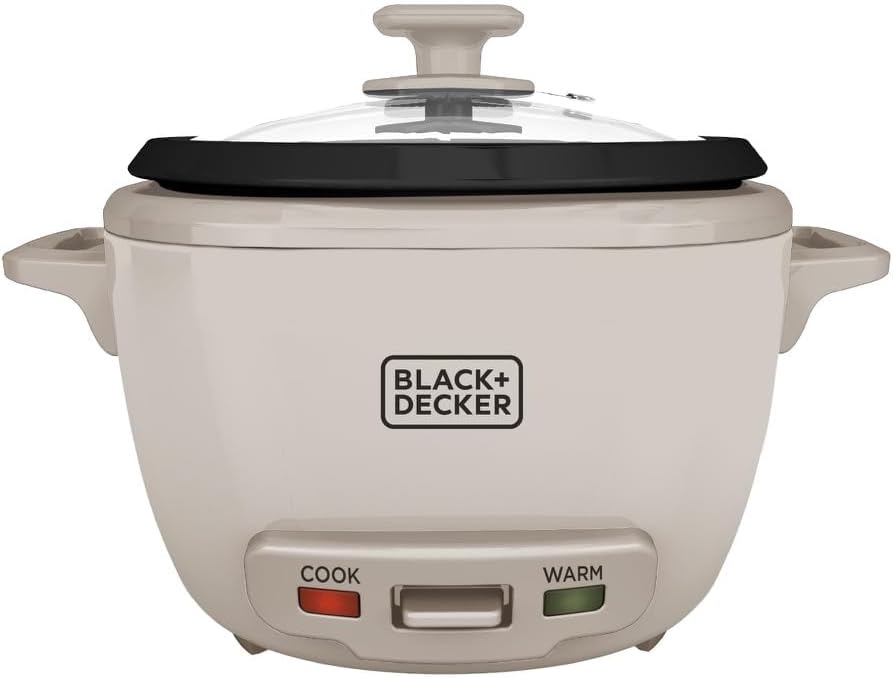 BLACK+DECKER 3-Cup Rice Cooker with Ceramic Nonstick Pot