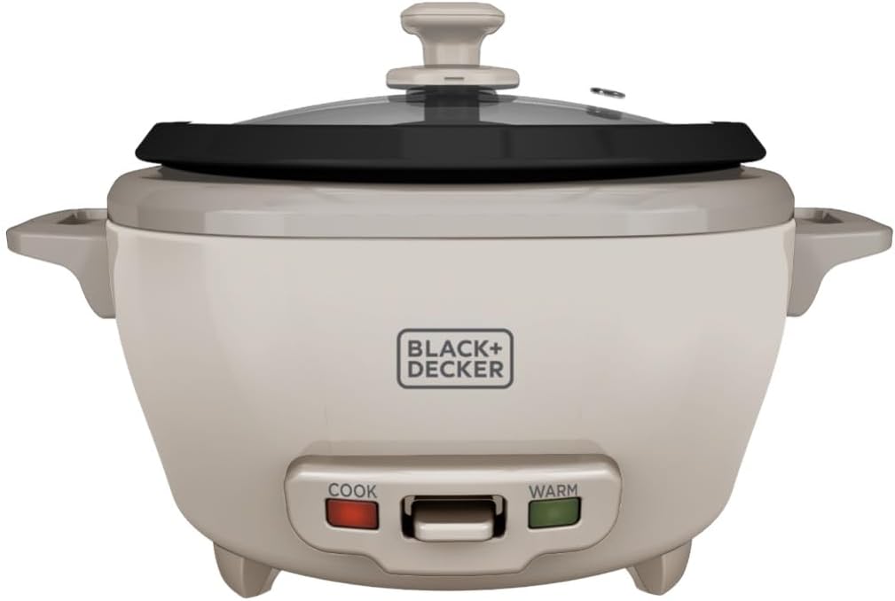 BLACK+DECKER 6-Cup Rice Cooker with Steaming Basket