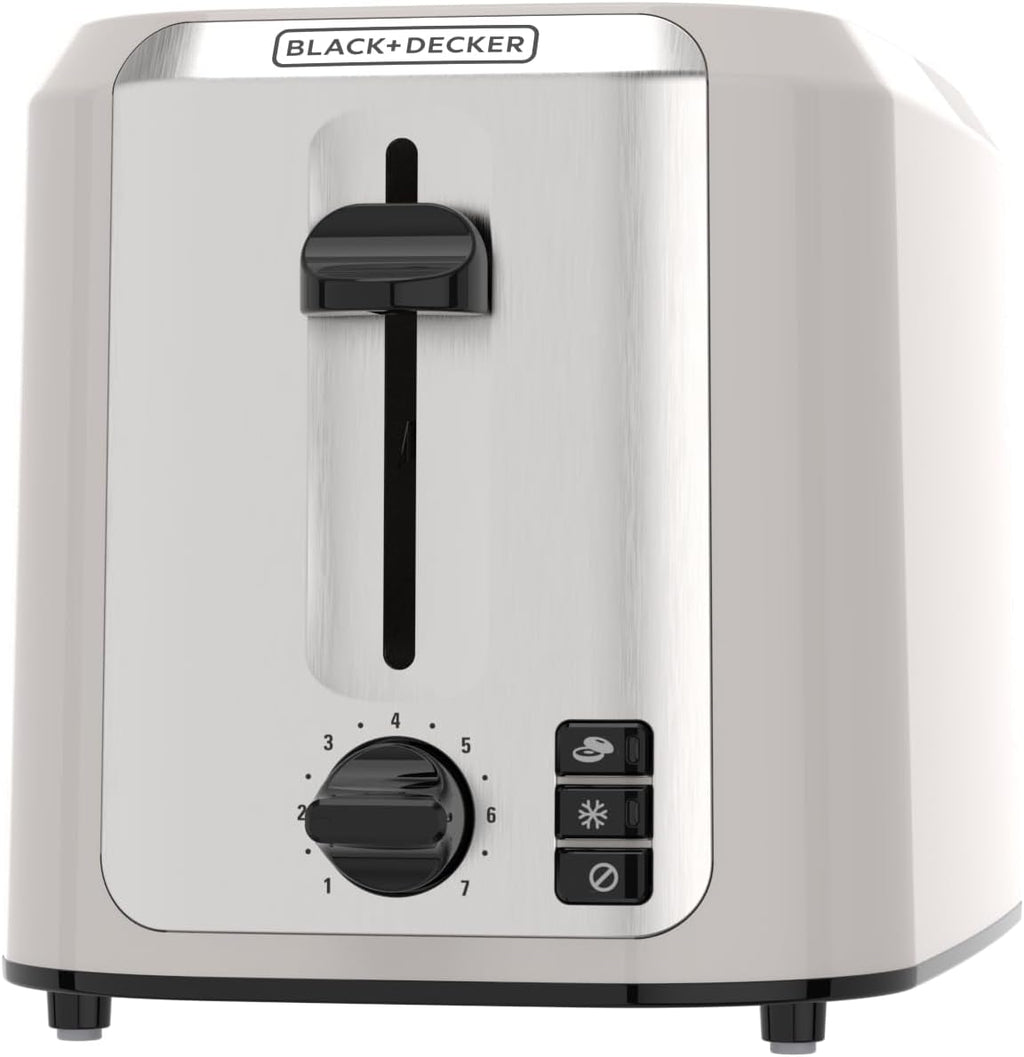 BLACK+DECKER 2-Slice Toaster with Extra-Wide Slots, Baked Stone
