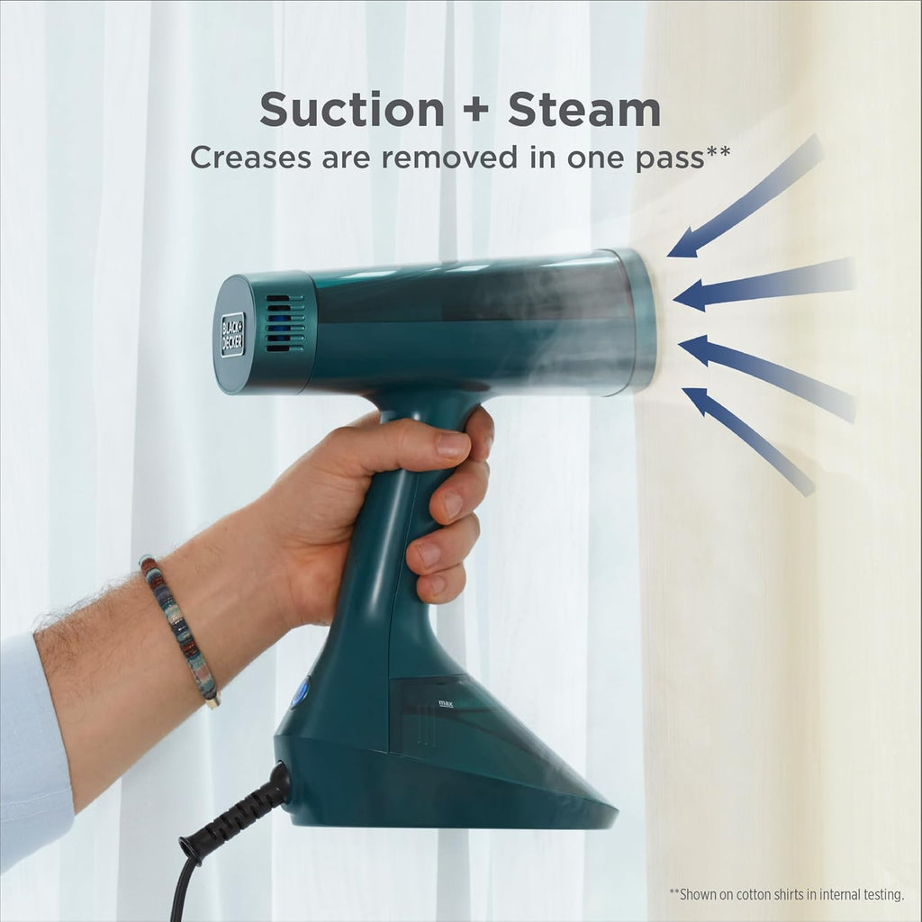BLACK+DECKER VacuSteam Handheld Garment Steamer, 1400W