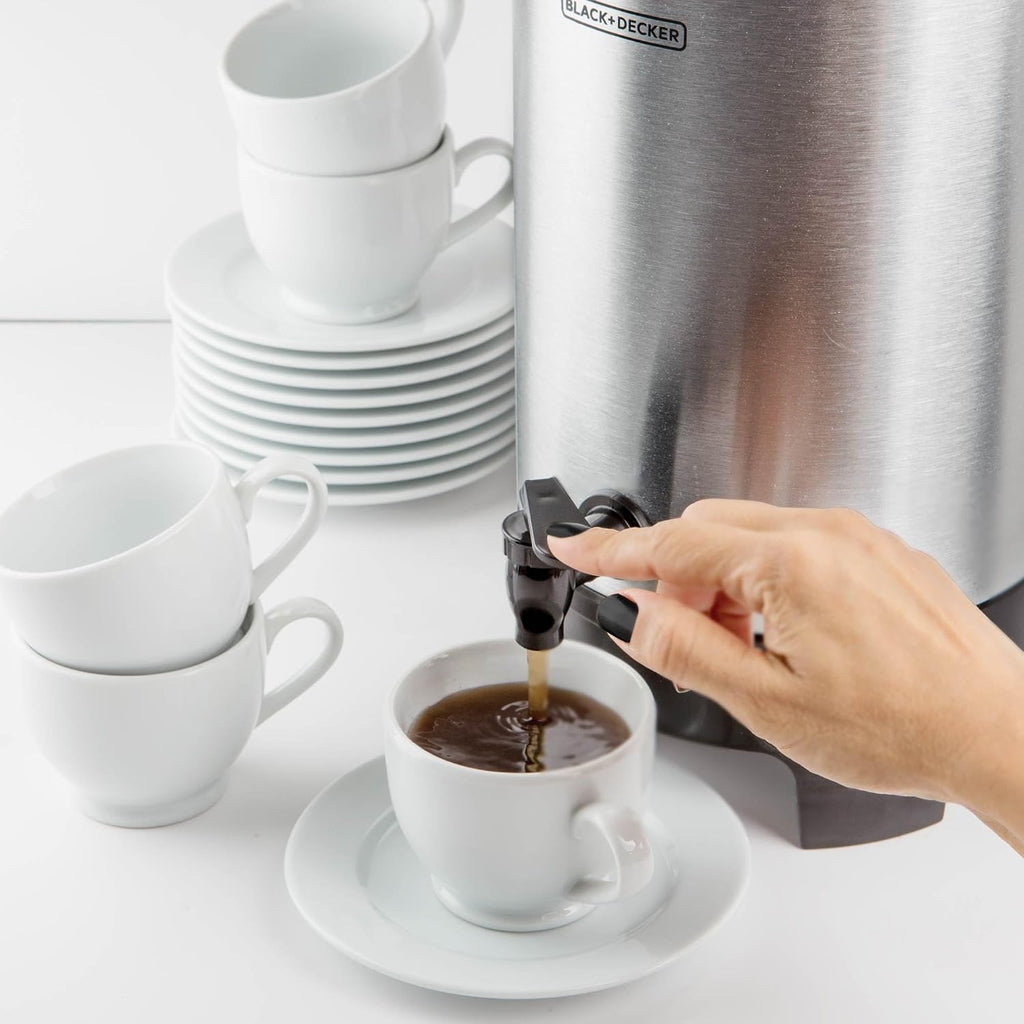 BLACK+DECKER 40-Cup Coffee Urn, Fast Brew with Drip-Free Spigot, Black