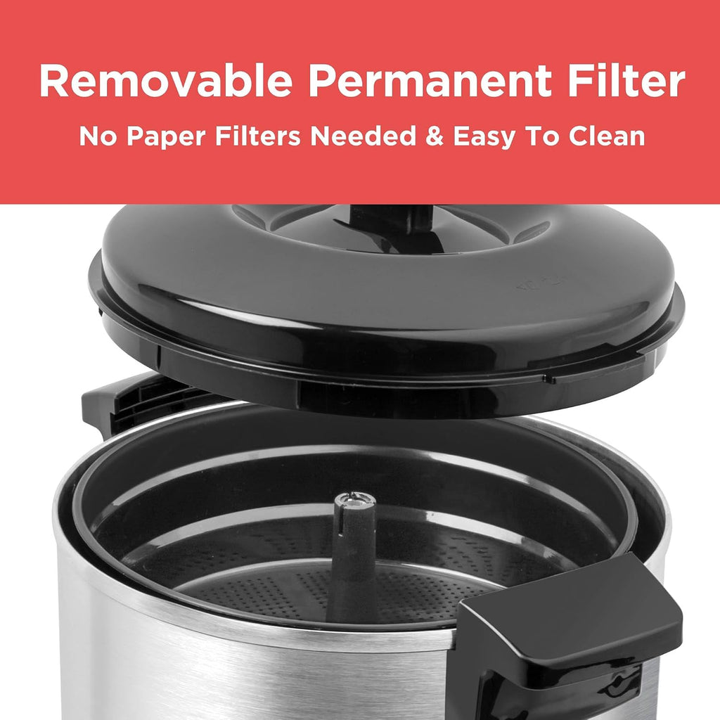 BLACK+DECKER 40-Cup Coffee Urn, Fast Brew with Drip-Free Spigot, Black