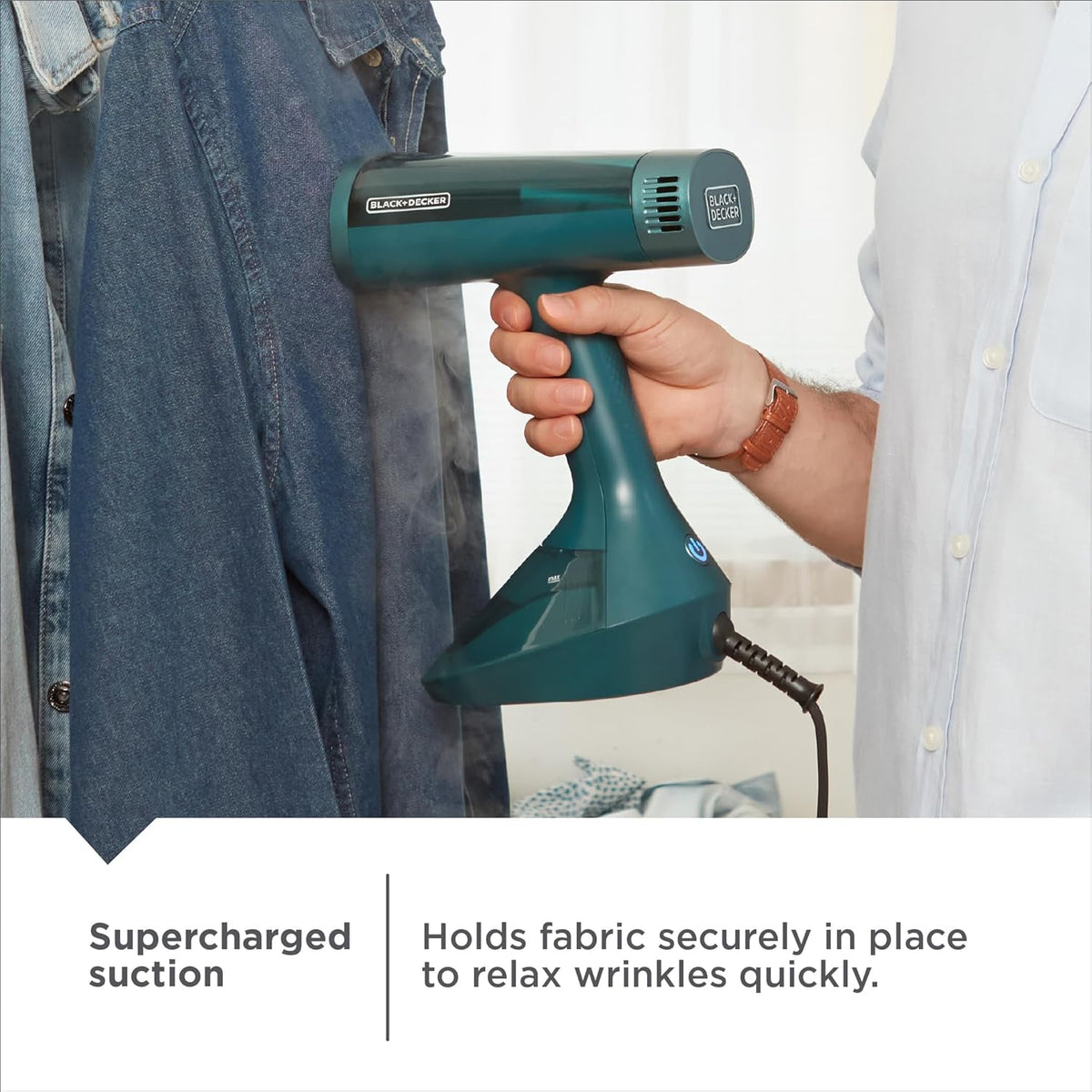 BLACK+DECKER VacuSteam Handheld Garment Steamer, 1400W