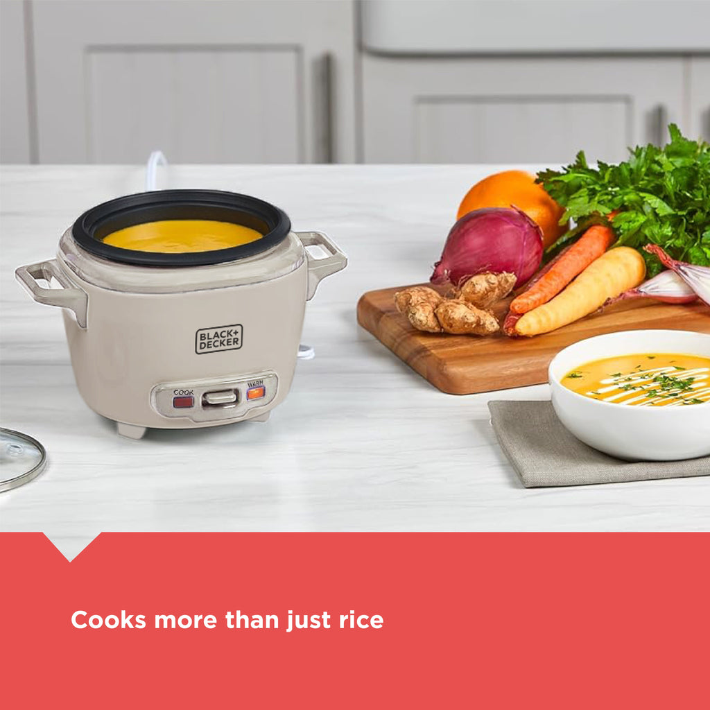 BLACK+DECKER 3-Cup Rice Cooker with Ceramic Nonstick Pot