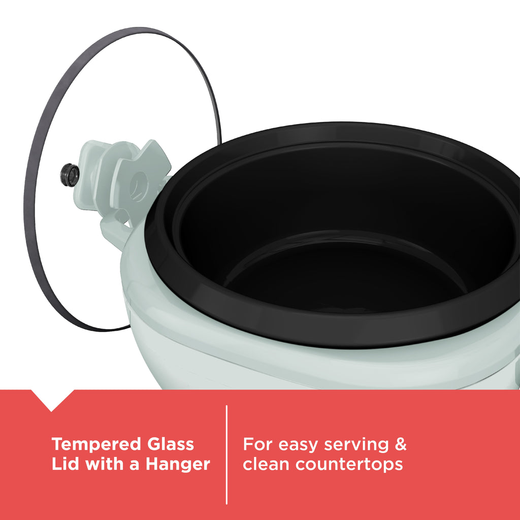 BLACK+DECKER 6-Cup Rice Cooker with Steaming Basket, Surf Spray