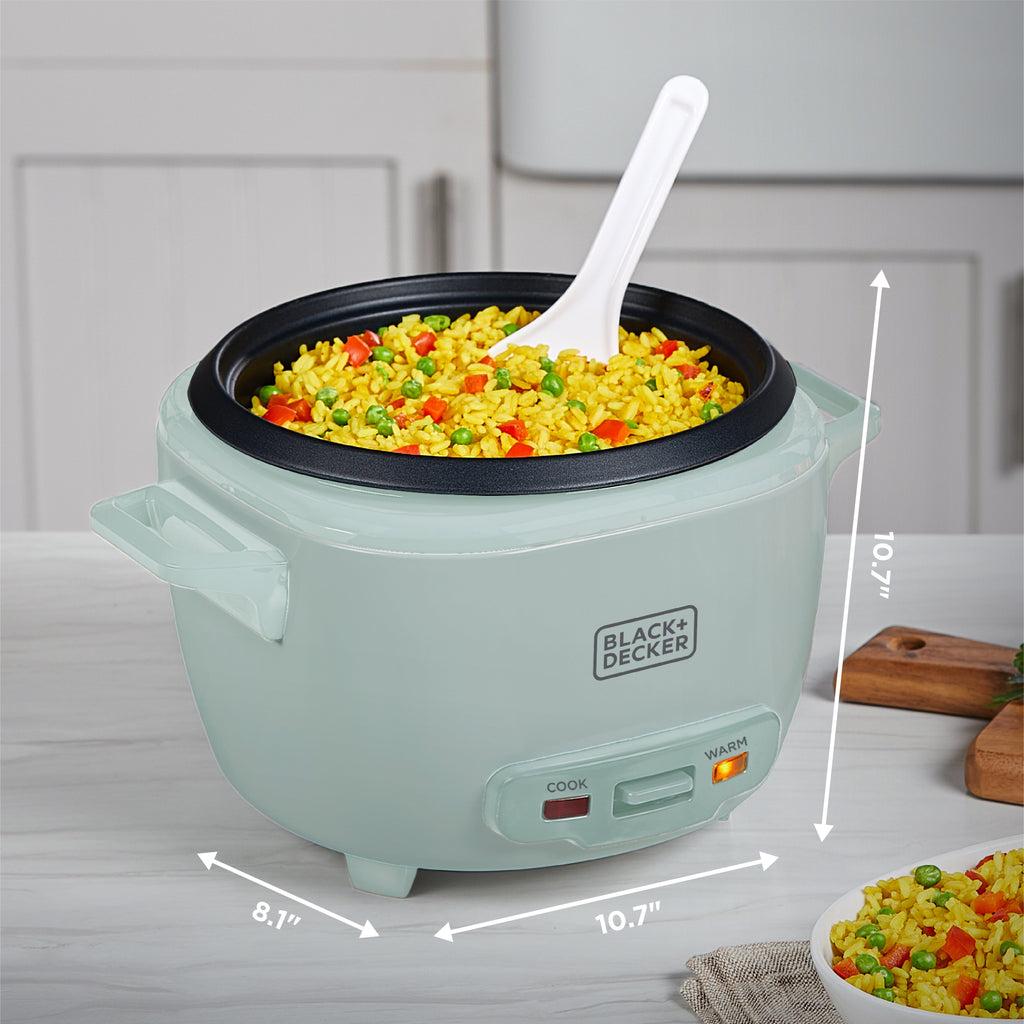 BLACK+DECKER 16-Cup Rice Cooker with Steaming Basket, Surf Spray