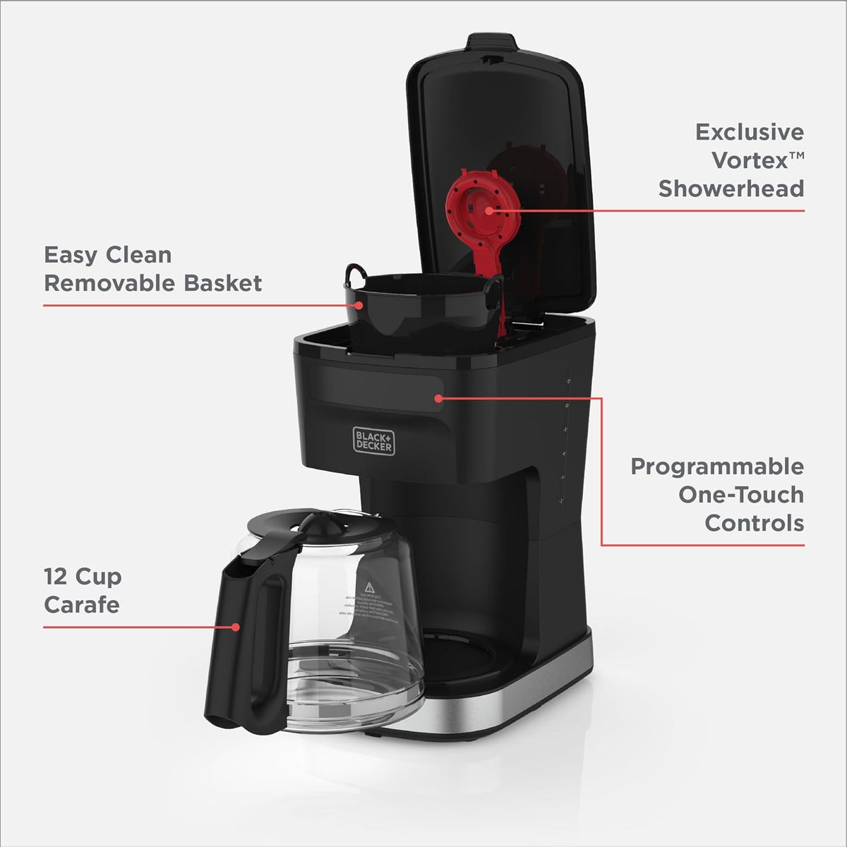 CAFÉCRAFT 12-Cup Programmable Coffee Maker