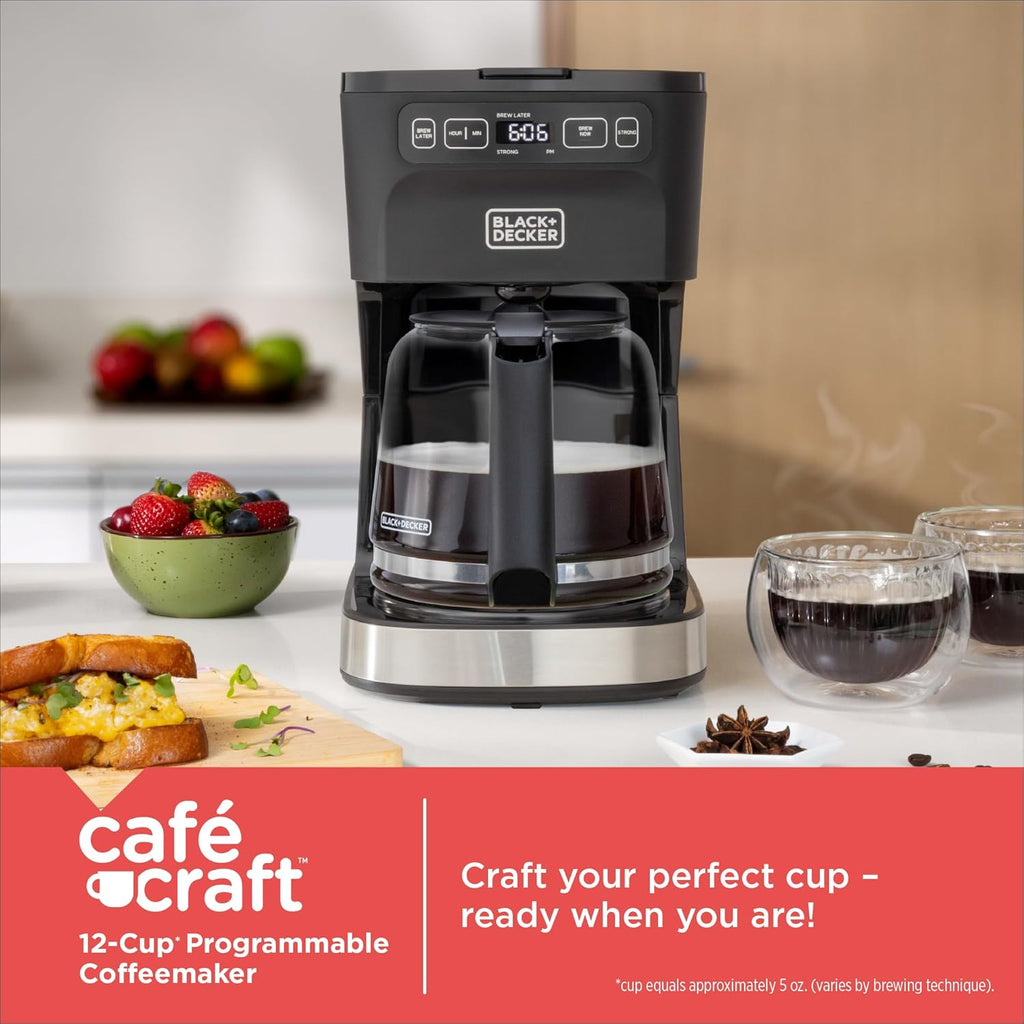 CAFÉCRAFT 12-Cup Programmable Coffee Maker