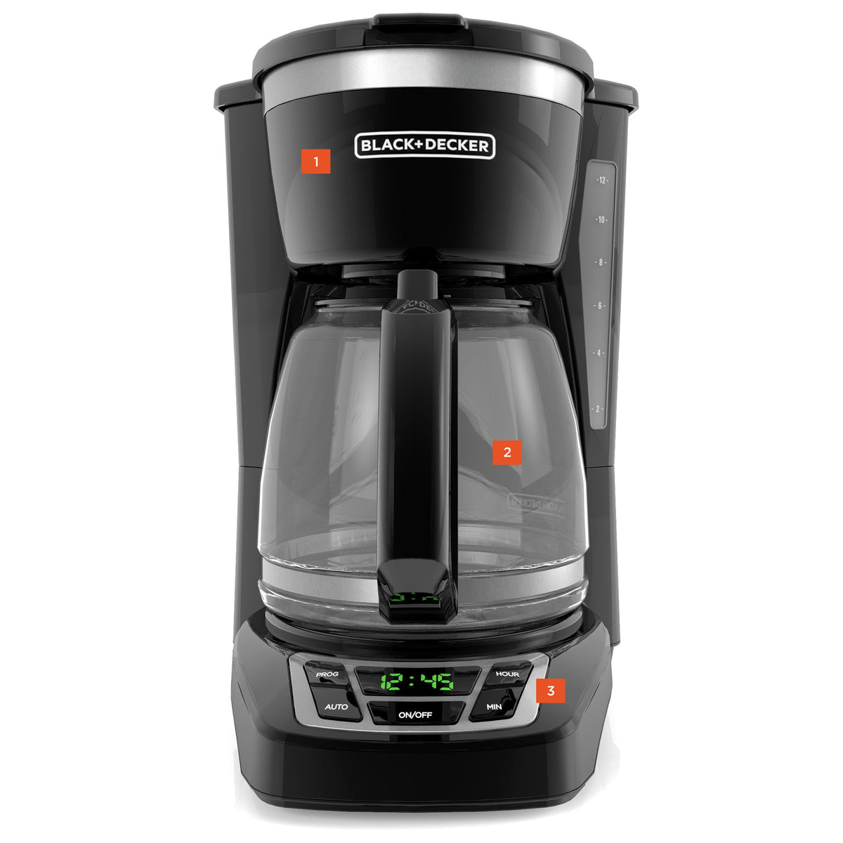 12 Cup Programmable Coffeemaker - Black
