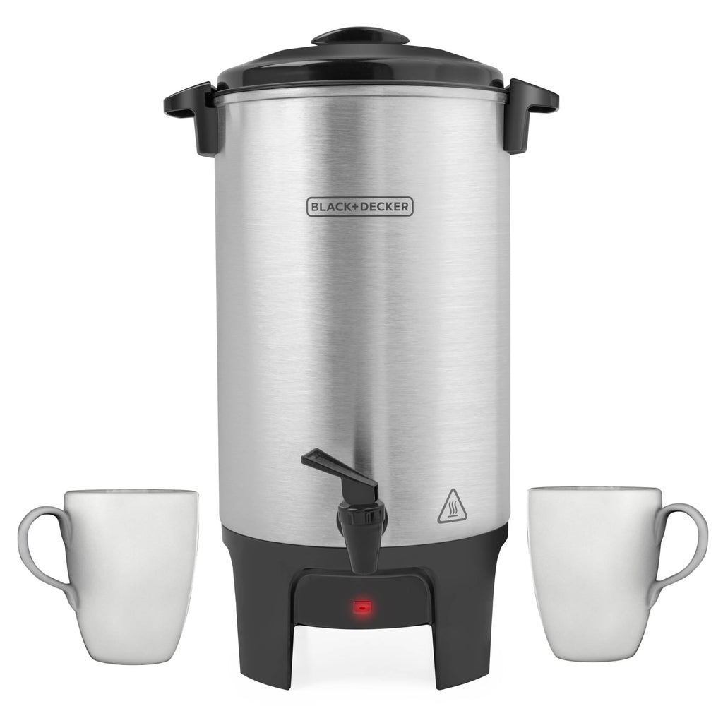 BLACK+DECKER 40-Cup Coffee Urn, Fast Brew with Drip-Free Spigot, Black