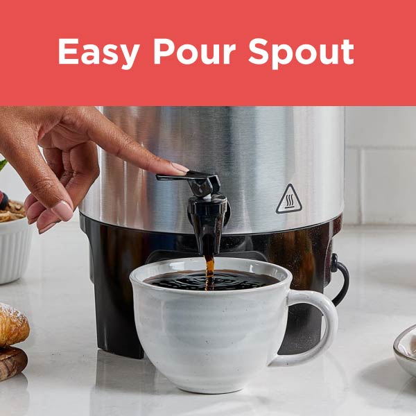 BLACK+DECKER 40-Cup Coffee Urn, Fast Brew with Drip-Free Spigot, Black