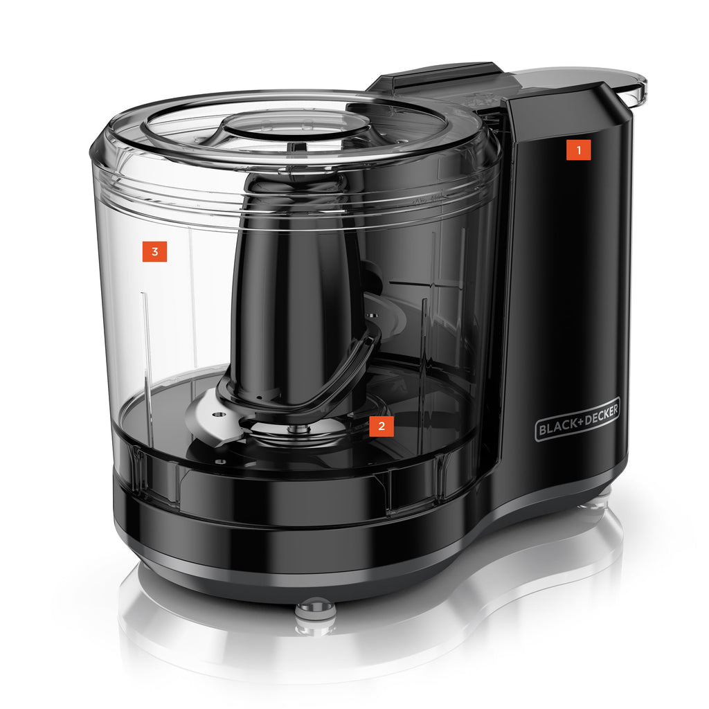 One-Touch 1.5 Cup Capacity Black Chopper