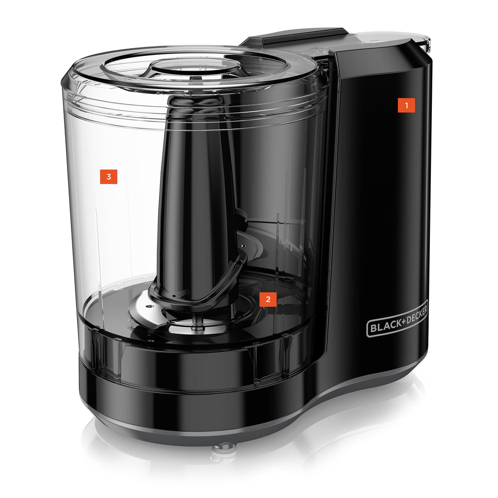 One-Touch 3 Cup Capacity Black Chopper