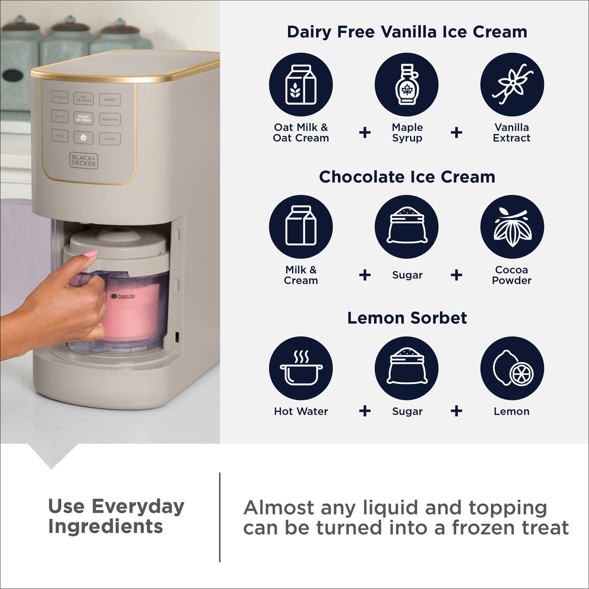 BLACK+DECKER Perfect Pint Ice Cream Maker for Homemade Frozen Treats