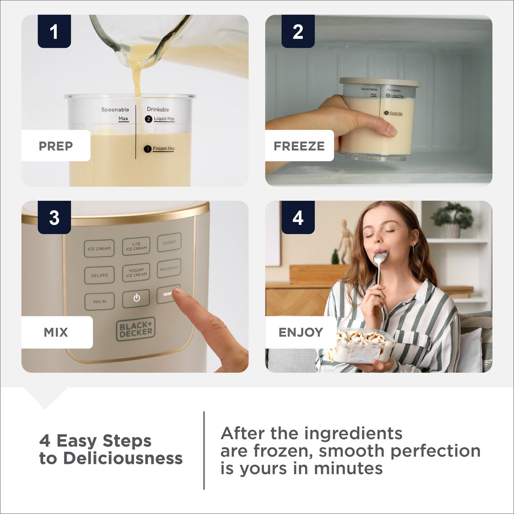 BLACK+DECKER Perfect Pint Ice Cream Maker for Homemade Frozen Treats