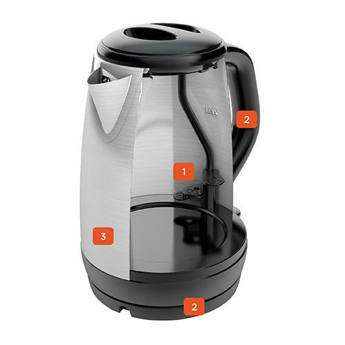 Electric Cordless Kettle 1.7L - Stainless Steel