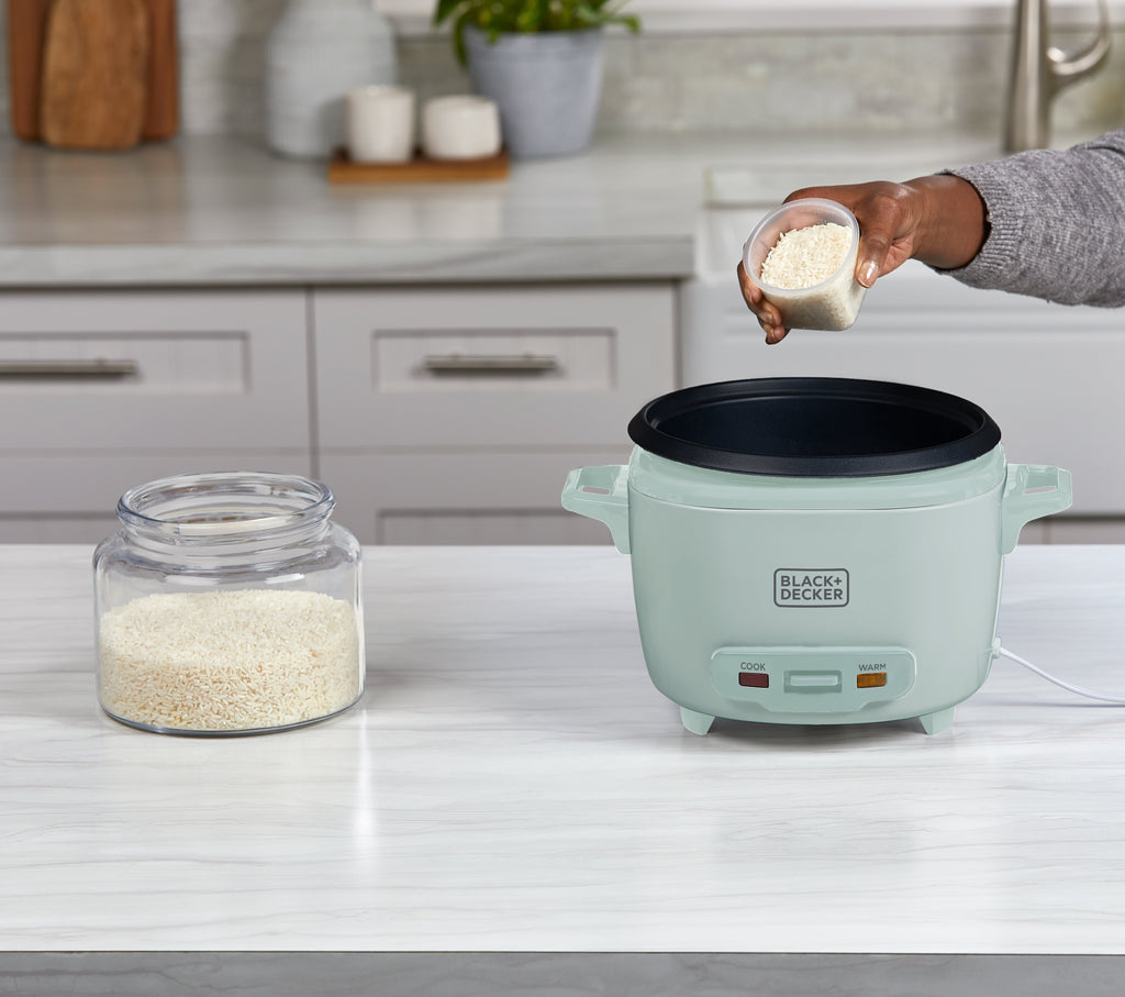 BLACK+DECKER 16-Cup Rice Cooker with Steaming Basket, Surf Spray