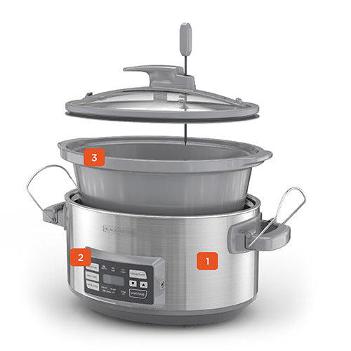 7 Quart Digital Slow Cooker with Temperature Probe + Precision Sous Vide
