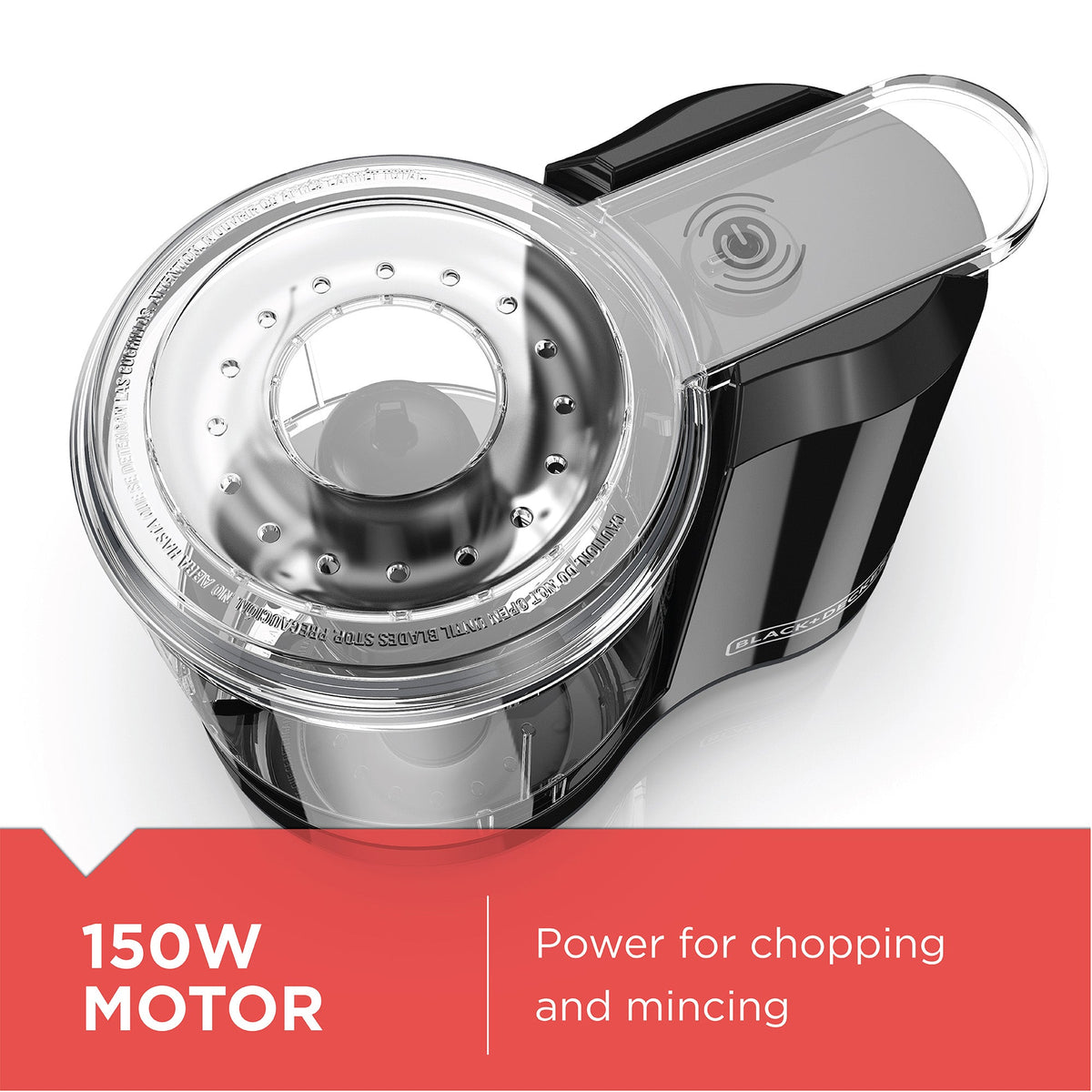 One-Touch 1.5 Cup Capacity Black Chopper