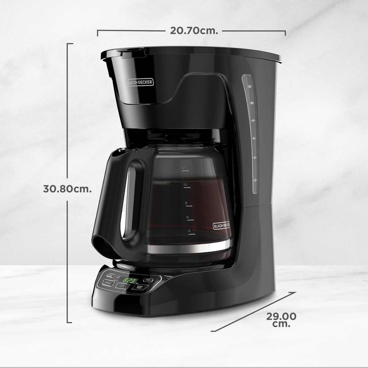 12 Cup Programmable Coffeemaker with Vortex Technology - Black