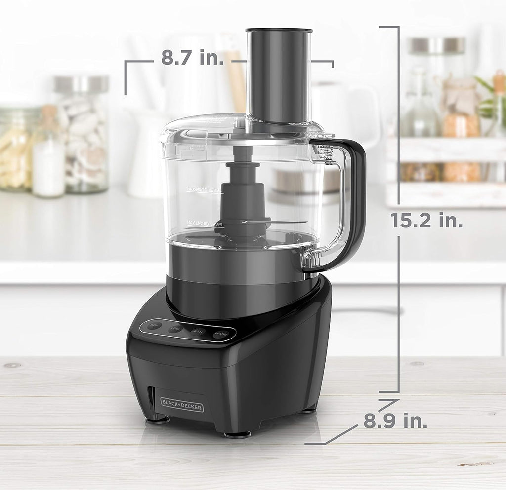 8 Cup Food Processor 3-in-1 Easy Assembly - Black
