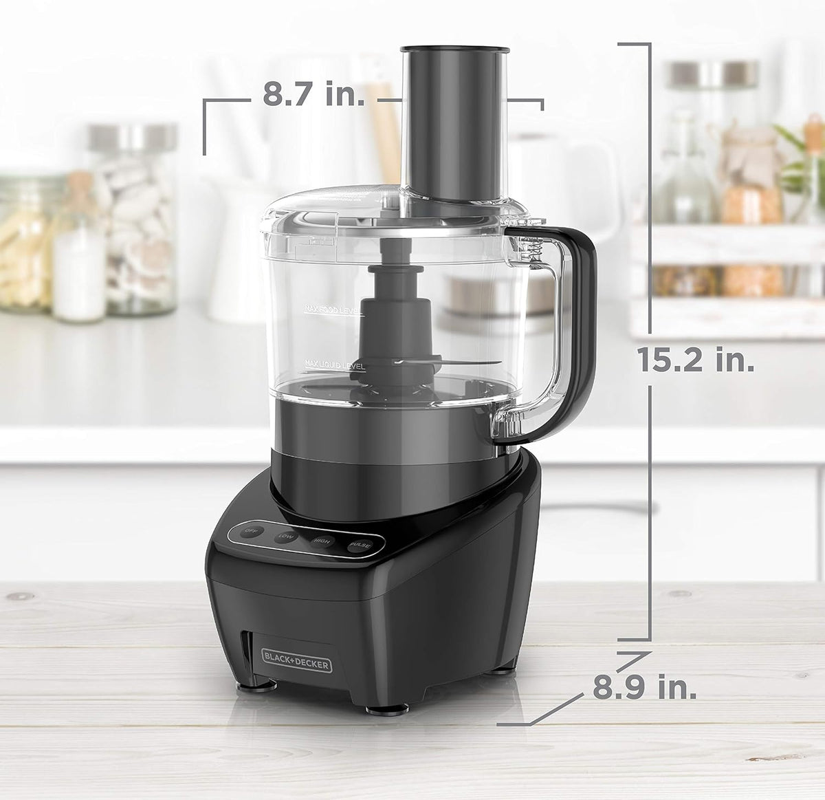 8 Cup Food Processor 3-in-1 Easy Assembly - Black