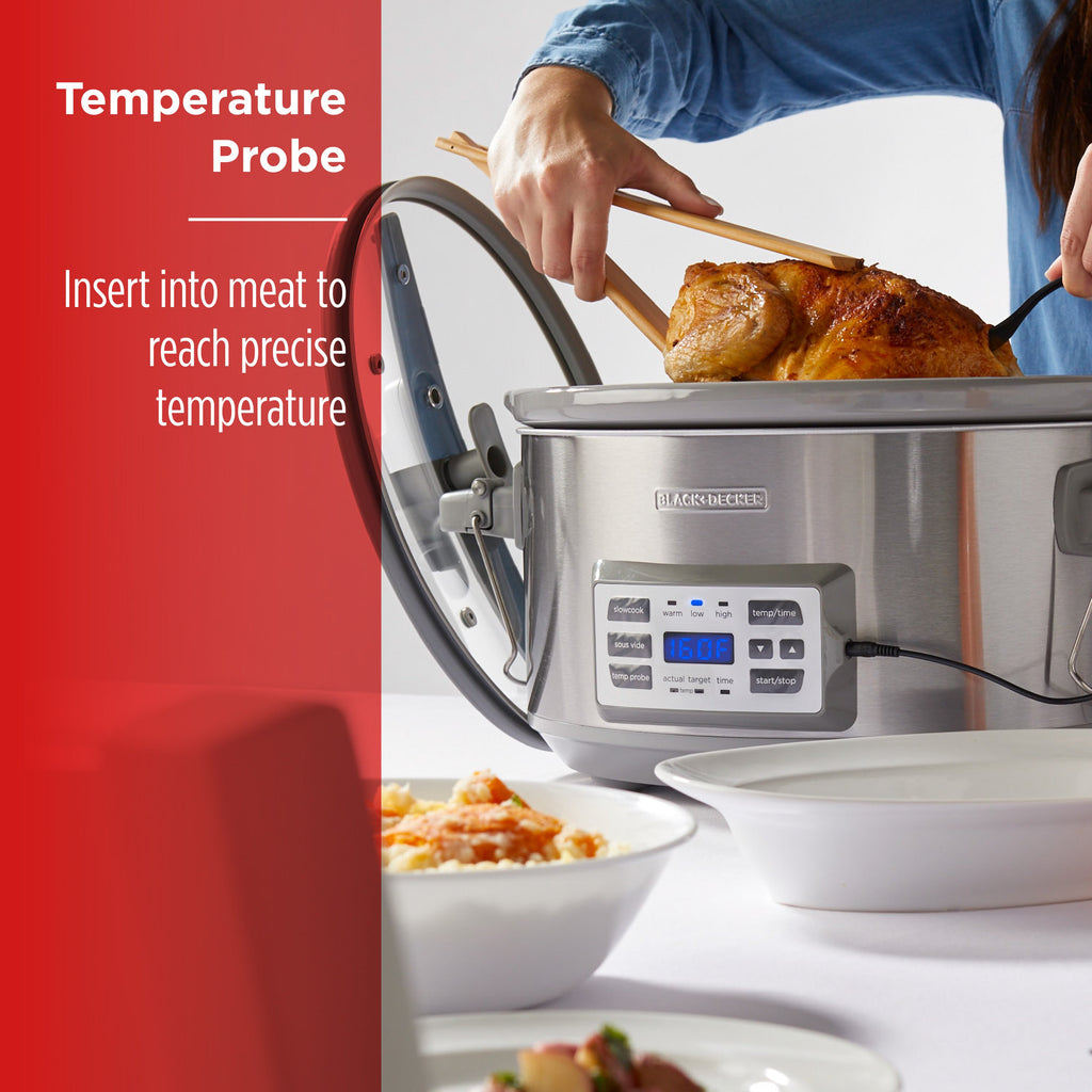 7 Quart Digital Slow Cooker with Temperature Probe + Precision Sous Vide