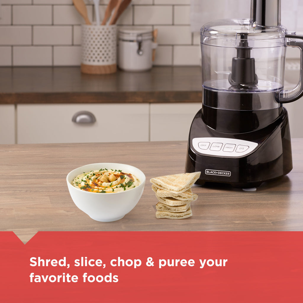 8 Cup Food Processor Easy Assembly - Black