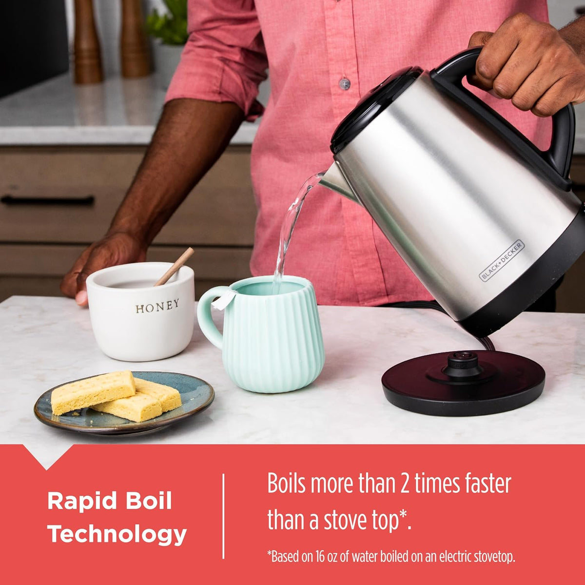 Electric Cordless Kettle 1.7L - Stainless Steel