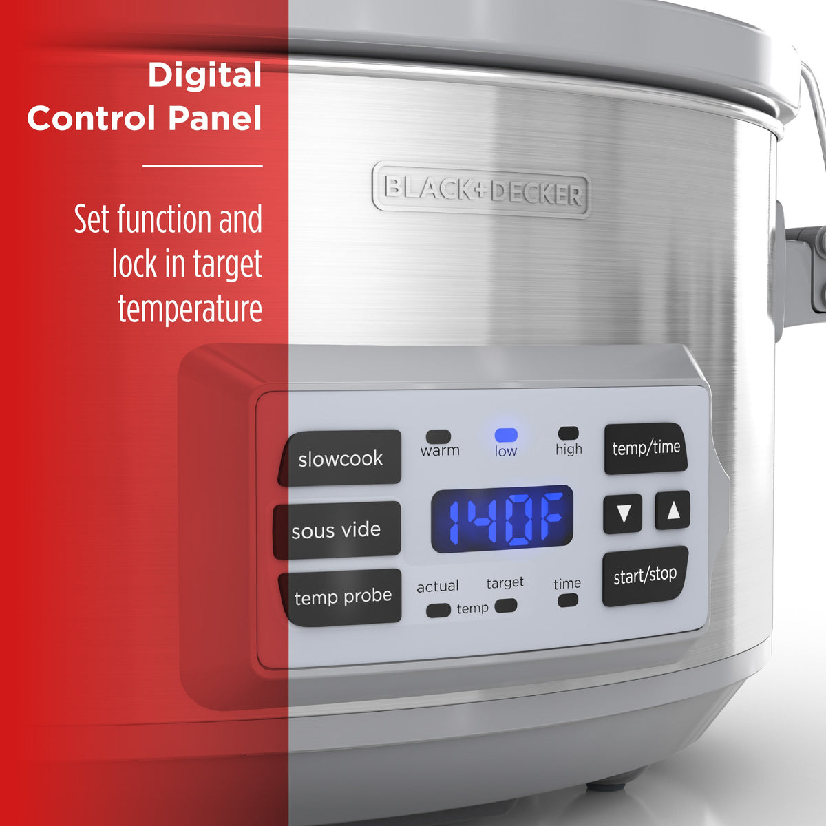 7 Quart Digital Slow Cooker with Temperature Probe + Precision Sous Vide