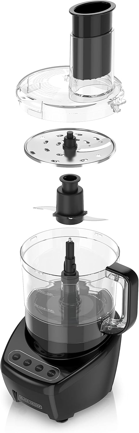 8 Cup Food Processor 3-in-1 Easy Assembly - Black