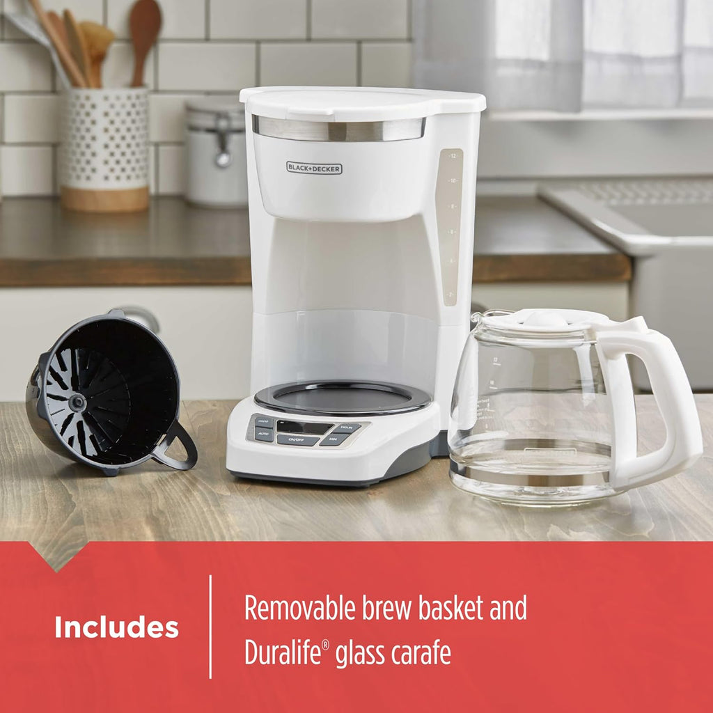 12 Cup Programmable Coffeemaker - White